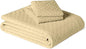Amazon Basics Brushed Microfiber Quilt Set, Extra Soft with Natural Texture, 3-Piece,Queen/Full, Beige