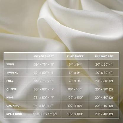 LUXOME Luxury Sheet Set | 100% Rayon (Viscose) from Bamboo | Split King - Ivory | Deep Pockets | 5-Piece Set (2 Fitted, Flat, 2 Pillowcases)