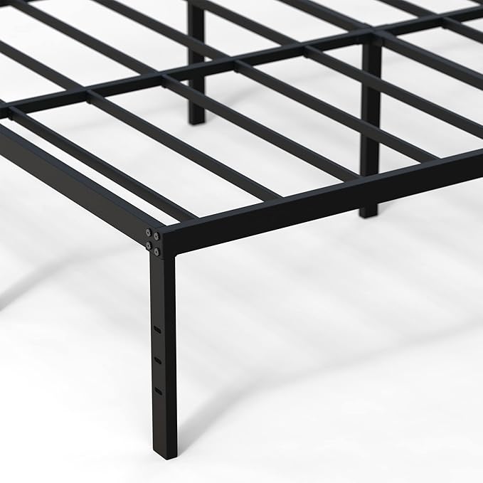 18 Inch Full Size Bed Frame Heavy Duty Metal Platform No Box Spring Needed, Maximum Storage, Easy Assembly, Noise Free, Black