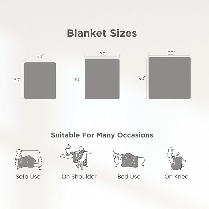 Sophia & William Throw Blanket for Couch Sofa(90x90 Inches) - Faux Fur Throw Soft Cozy, Gifts for Women, Grey