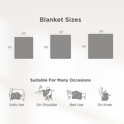 Sophia & William Throw Blanket for Couch Sofa(50x60 Inches) - Faux Fur Throw Soft Cozy, Gifts for Women, Grey