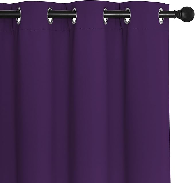 NICETOWN Blackout Curtains & Drapes - Privacy Thermal Efficiency Backdrop Curtains for Bedroom Room Divider Living Room Patio Sliding Glass Door, Wide 80 x Long 144 inch, Royal Purple, 1 Panel