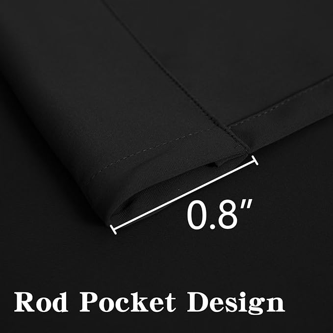 Blackout Curtains 108 Inch Length 2 Panels Set, Black Out Curtains for Bedroom 108 Inch Long, Rod Pocket Energy Saving Room Darkening Drapes for Living Room Window Dark Grey(W52 x L108)