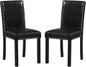 Giantex Black Dining Chairs Set of 2, Faux Leather Upholstered Parsons Kitchen Chair with Solid Rubber & Bent Wood Legs, Thick Padded Seat, Armless Side Chairs for Living Dining Room Restaurant
