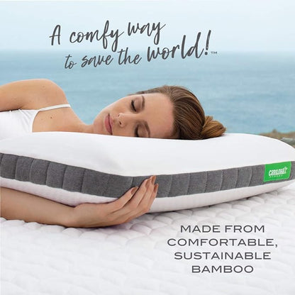 Cariloha Universal & Adjustable Flex Pillow | White | Standard | 32"x20" | Viscose Material | Naturally breathable, Hypoallergenic, & Moisture wicking