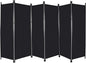 6 Panel Large Folding Room Divider, 10FT Wide Portable Privacy Screen Room, Partition Room Dividers for Bedroom Dining Room Office Restaurant Hospital, 120"x68", Black