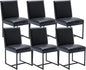 CIMOTA Black Modern Dining Chairs Set of 6, Leather Dining Room Chairs Upholstered Armless Guest Side Chair with Black Base for Dining Room/Kitchen, 6PCS