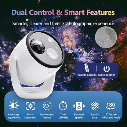 3D Galaxy Projector Star Projector, Planetarium Projector Night Light with Bluetooth Speaker for Bedroom Decor, 90 Dynamic Scenes, Relaxing Ambience & Ceiling Stars for Christmas Gifts,New Year Gift