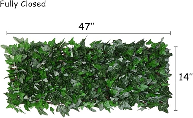 BYBAG Expandable Fence Privacy Screen for Balcony Patio Outdoor,Decorative Faux Ivy Fencing Panel,Artificial Wax Gourd Leaf Hedges (Single Sided Leaves) (1, Green)