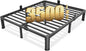 FUIOBYVV 10 Inch Full Bed Frame with Round Corner Edge Legs 3500 lbs Metal Heavy Duty Steel Slats Support No Box Spring Needed Platform Noise Free Easy Assembly