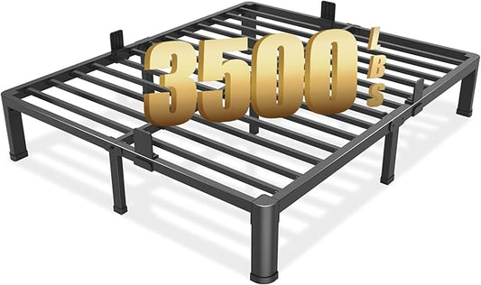 FUIOBYVV 10 Inch King Bed Frame with Round Corner Edge Legs 3500 lbs Metal Heavy Duty Steel Slats Support No Box Spring Needed Platform Noise Free Easy Assembly