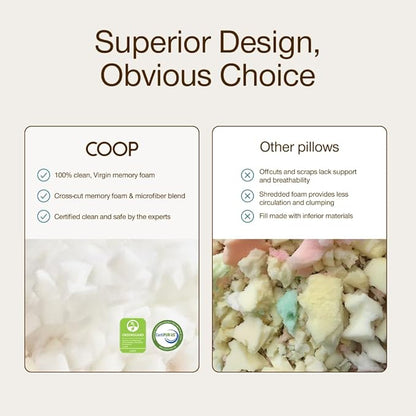 Coop Home Goods Original Crescent Adjustable Pillow, King Bed Pillows for Shoulder, Neck & Head Support, Crescent Foam Pillows - Medium Firm for Back & Side Sleeper, CertiPUR-US/GREENGUARD Gold