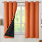 BGment Thermal Insulated 100% Blackout Curtains 63 Inch Length 2 Panels, Total Light Blocking Curtains for Bedroom, Grommet Window Drapes with Thick Black Liner, 42 Inch Wide Each Panel, Burnt Orange