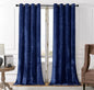 SMILETIME Navy Blue Crushed Velvet Curtains 52x84 inch Luxurious Thermal Insulated Soundproof Drapes for Living Room Bedroom Office Soft and Durable Light-Filtering Window Treatments, 2 Panels