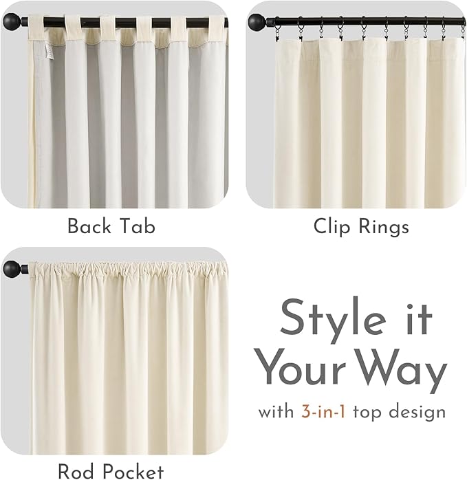 Lazzzy Blackout Velvet Curtains for Living Room Bedroom 96 Inch Long Insulated Lined Drapes Rod Pocket Modern Window Treatments 2 Panels Set Vanilla White