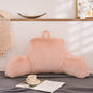 Holawakaka Large Faux Fur Bed Rest Pillow with Arms,Rabbit Fur Reading Pillows Perfect for Adults Men Women, Arm, Back, Pregnancy Lumbar & Head Neck Coccyx Lower Back Support Cushion (Blush)