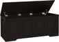 DINZI LVJ Storage Chest, 50” Extra Large Storage Bench with 2 Safety Hinges, Wooden Toy Box with Flip-Top, Large Trunk for Living Room, Playroom, Easy Assembly, Espresso