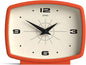 JONES CLOCKS® Film Desk Clock | Retro Rectangular Design | Orange | Retro Design, Blending mid Century Style with a Punchy Modern Finish for Shelf, Table, Mantel or Bedside