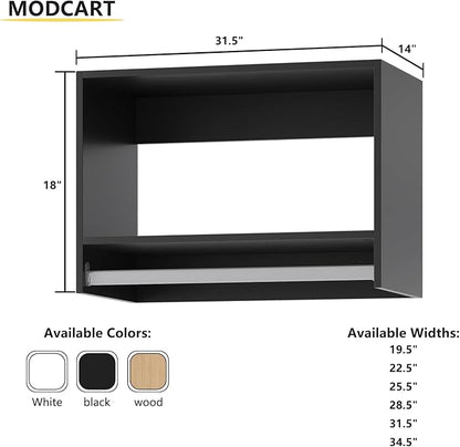 Tall Hanging Closet Unit, Modular Closet System, Wood Closet System Organizer with Storage for Walk In Closets, Clothing Rack Wardrobe Closet for Hanging Clothes, Bedroom, Black, 31.5"W
