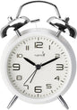(Loud Alarm for Deep Sleepers 4'' Twin Bell Alarm Clock, Stereo Digital Dial Alarm Clock with Backlight for Bedroom and Home Decoration(Aurora White)