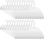 24 Pack Upgraded Short Neck Vertical Space Saver Hangers Heavy Duty Wide Shoulder Clothes Hangers Built-in Dual Hooks Wave Pattern Non-Slip Plastic Hangers for Coats Suits Dresses Pants - White