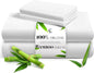 LuxClub King Size Sheets Set, 100% Rayon Derived from Bamboo Cooling Sheets, Breathable & Soft Deep Pocket Up to 16", Hotel Luxury Silky Sheets King Size, White
