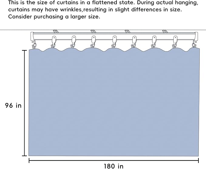 Room Divider Curtains Total Blackout Privacy Curtain Panel Room Thermal Insulated Noise Reduction Curtains for Bedroom Window Living Room Ceiling Track Curtain W 15 ft × H 8 ft Dark-Grey