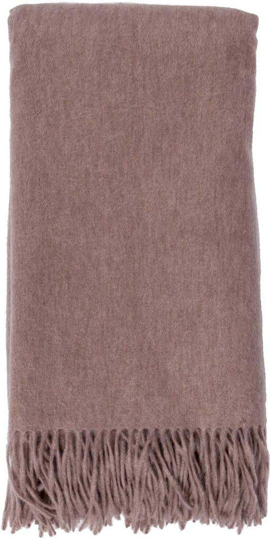 Alashan Cashmere Blend Ripple Finish - Woven Throw Blanket - Mushroom