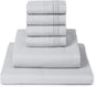 Mellanni King Sheet Set - 6-Piece Iconic Collection Bedding, (Including 4 Pillowcases), 16-Inch Deep Pocket, Easy Care, Extra Soft, Cooling Sheets, Brushed Microfiber - Light Gray