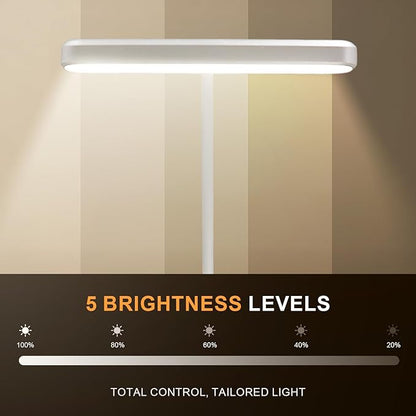 Rechargeable Book Lights for Reading at Night 25 LED - Eye Caring 15 Level Stepless Dimming, Extended 60Hrs Runtime, Lightweight Clip on Light, Gifts for Book Lovers, White