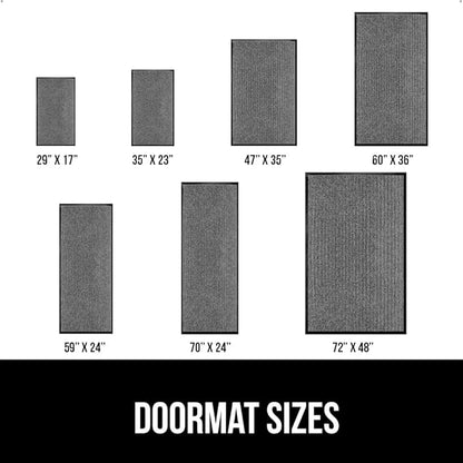 GORILLA GRIP Waterproof Traffic Guard Door Mat, 72x48, Heavy Duty Entryway Mats, Strong Rubber Back Commercial Utility Rugs for Office Hallway, Garage Floor and Home, Low Profile Carpet, Light Gray