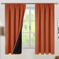 BGment Terracotta 100% Blackout Curtains for Bedroom, Fall Full Room Darkening Noise Reducing Living Room Curtains 63 Inch Length, Thermal Insulated Rod Pocket Window Drapes 2 Panels, 52 Inch Wide