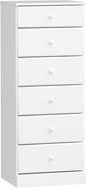 Prepac Astrid Tall White Dresser: 16.5"D x 19.75"W x 50"H, 6-Drawer Chest for Bedroom by Prepac - Perfect Chest of Drawers for Ample Storage