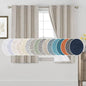 PrinceDeco 100% Blackout Linen Textured Curtains for Bedroom Anti-Rust Grommet Dining Room Drapes Thermal Insulated with White Liner Textured Blackout Curtains 2 Panels Set,52" W x 54" L,Cobblestone
