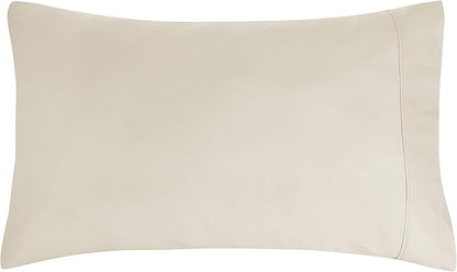 Amazon Basics Lightweight Super Soft, Breathable Easy Care Microfiber 4 Piece Bed Sheet Set with 14-Inch Deep Pockets, Queen, Beige, Solid