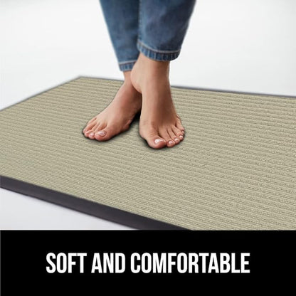 GORILLA GRIP Waterproof Traffic Guard Door Mat, 2 Pack Heavy Duty Entryway Mats, Strong Rubber Back Commercial Utility Rugs for Office Hallway, Garage Floor and Home, Low Profile Carpet, 35x23, Beige