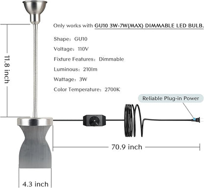 Solfres Patented Innovative Design Headboard Reading Light. No Drilling Golden Book Light for Bedtime Reading. Dimmable LED Book Reading Lamp with Bulb. Movable & Flexible, Silver