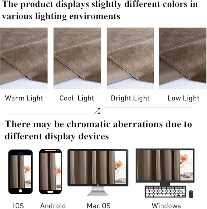 StangH Taupe Velvet Curtains 108 inches Long, Luxury Home Decoration Thermal Insulated Privacy Window Drapes for Bedroom Sliding Door, W52 x L108, 2 Panels