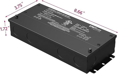 EMITEVER Dimmable Led Driver, 80W AC 110V-277V to DC 24V Transformer, 5-in-1 Dimming: ELV/MLV/TRIAC / 0-10V / 1-10V / 10V PWM/Potentiometer,Class 2,Waterproof IP67 and UL Listed，Class 2