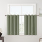 ChrisDowa 100% Blackout sage Solid Curtains 45 Inches Long 2 Panels for Bedroom Living Room,Farmhouse Room Darkening Thermal Insulated Soundproof Grommet Top Window Treatment Drapes,52x45