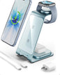Intoval 3 in 1 Wireless Charging Station for iPhone 17 16 15 14 13 12 11 Pro Max X XS XR, Aluminum Unibody Wireless Charger for Apple Watch 11 10 9 8 7 Ultra SE 3 2, for AirPods 4 Pro 2 3 (Blue)