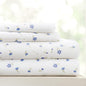 Linen Market Double-Brushed Patterned Microfiber Twin Sheet Set 3 Piece – Oeko-TEX Certified Ultra Soft & Wrinkle-Free - 16" Deep Pocket Sheets - Easy Care Twin Size - Soft Floral Light Blue