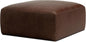 Poly & BARK Sequoia Ottoman – 35” Square Pouf with Feather-Down Topper – Full-Grain Leather Upholstered Pouf Ottoman for Living Room – Vintage Italian Leather in Chocolate Brown