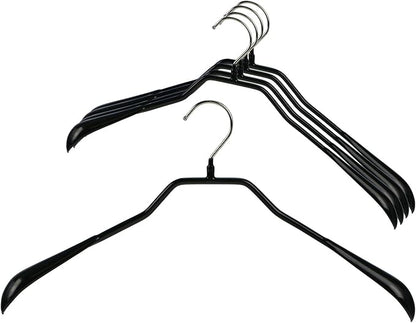 Mawa by Reston Lloyd BodyForm Series Non-Slip Space-Saving Clothes Hanger For Jackets, Suits & Coats, 16-1/2", Style 42/L, Set of 5, Black