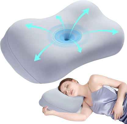 Sleep Pillow Ergonomic Contour Design Cooling Memory Foam Pillows for Neck Support, Side & Back Sleepers Gray