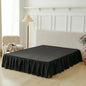Bed Skirt King Size, Ruffled Bed Skirt with Split Corners, Black Bed Skirts 14 Inch Drop, Bed Skirting with Platform, 14'' King, Black