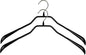 Mawa by Reston Lloyd BodyForm Series Non-Slip Space-Saving Clothes Hanger for Jackets, Suits and Coats, 16-1/2", Style 42/L, Black, Set of 2