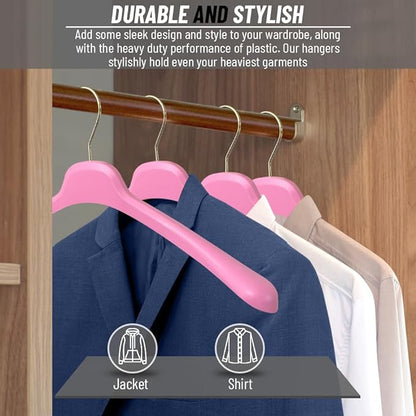 All Hung Up Plastic Coat Hangers, Color Clothes Hangers - Pink (100pk)
