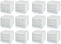 Sterilite ClearView Compact Stacking 3 Drawer Storage Organizer System for Crafting Supplies, Home Office, or Dorm Room, (12 Pack)