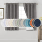 PrinceDeco Blackout Curtains Linen Textured 100% Thermal Insulated Sun Blocking Drapes for Bedroom Nursery Grommet Room Darkening Linen Curtains with White Liner, 2 Panels Set,52" W x 54" L,Grey